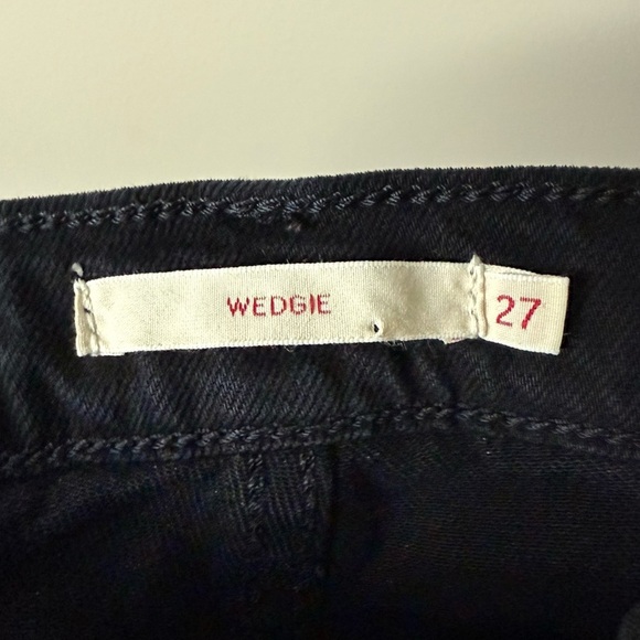 LEVI’S Premium Wedgie Distressed Raw Hem Black Jeans - Picture 9 of 13